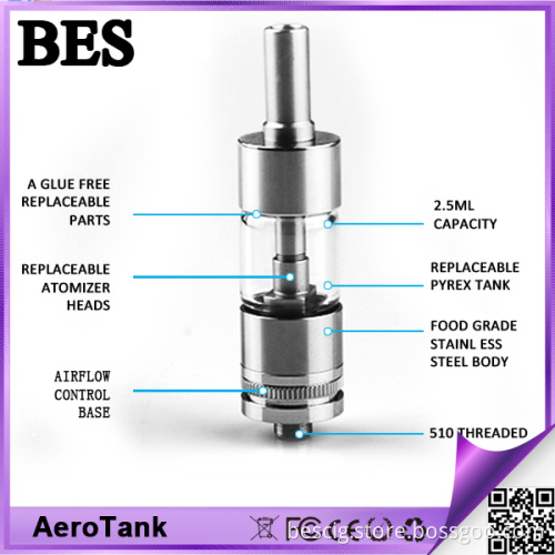 Best Seller Aero Tank Atomzier with Glass Tube